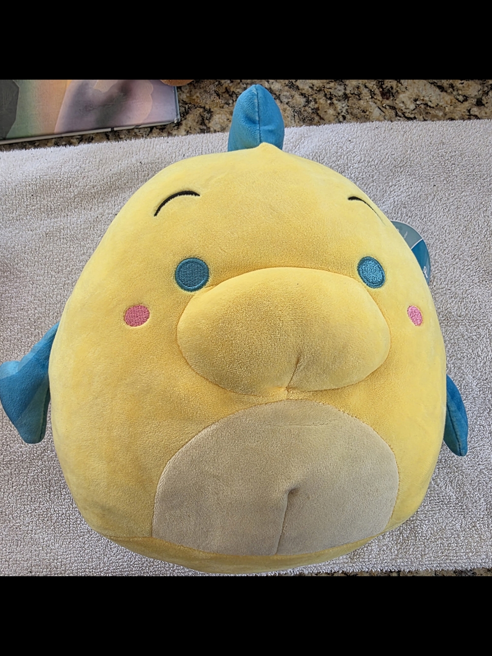 Disney Flounder Yellow and Teal Squishmallows Plush